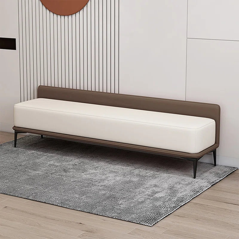 Sawpix Solid wood  Faux leather Bench - Wooden Bazar