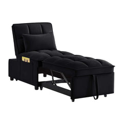 Delux Four-in-One Multipurpose Single Tufted Sofa Bed with Pillows and Storage Pockets