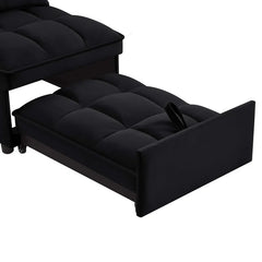 Delux Four-in-One Multipurpose Single Tufted Sofa Bed with Pillows and Storage Pockets
