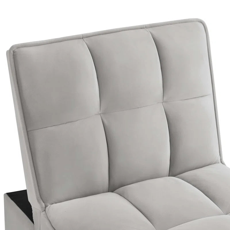 Delux Four-in-One Multipurpose Single Tufted Sofa Bed with Pillows and Storage Pockets