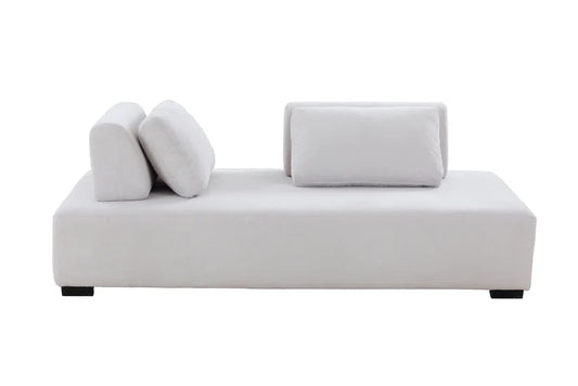 Minimalist Beige Modular Sofa & Daybed - Ideal for Living Room, Bedroom, and Guest Spaces