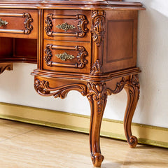 Vempire Brown Rectangular Solid Wood Makeup Vanities