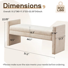 Shankared Polyester Upholstered Bench - Wooden Bazar