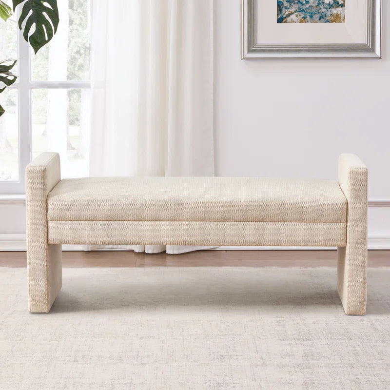 Shankared Polyester Upholstered Bench - Wooden Bazar