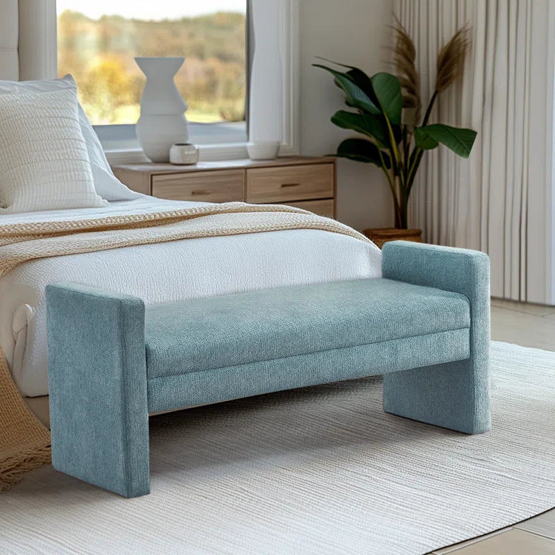Shankared Polyester Upholstered Bench - Wooden Bazar
