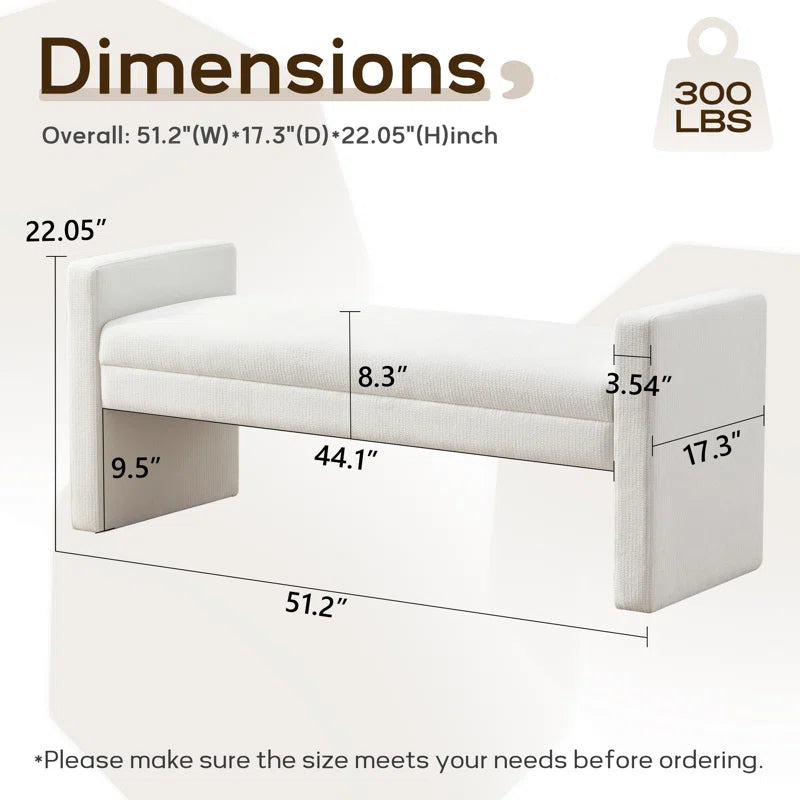 Shankared Polyester Upholstered Bench - Wooden Bazar