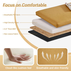 Large Classic Upholstered Storage Bench, Waxed Leather Flip Top Ottoman