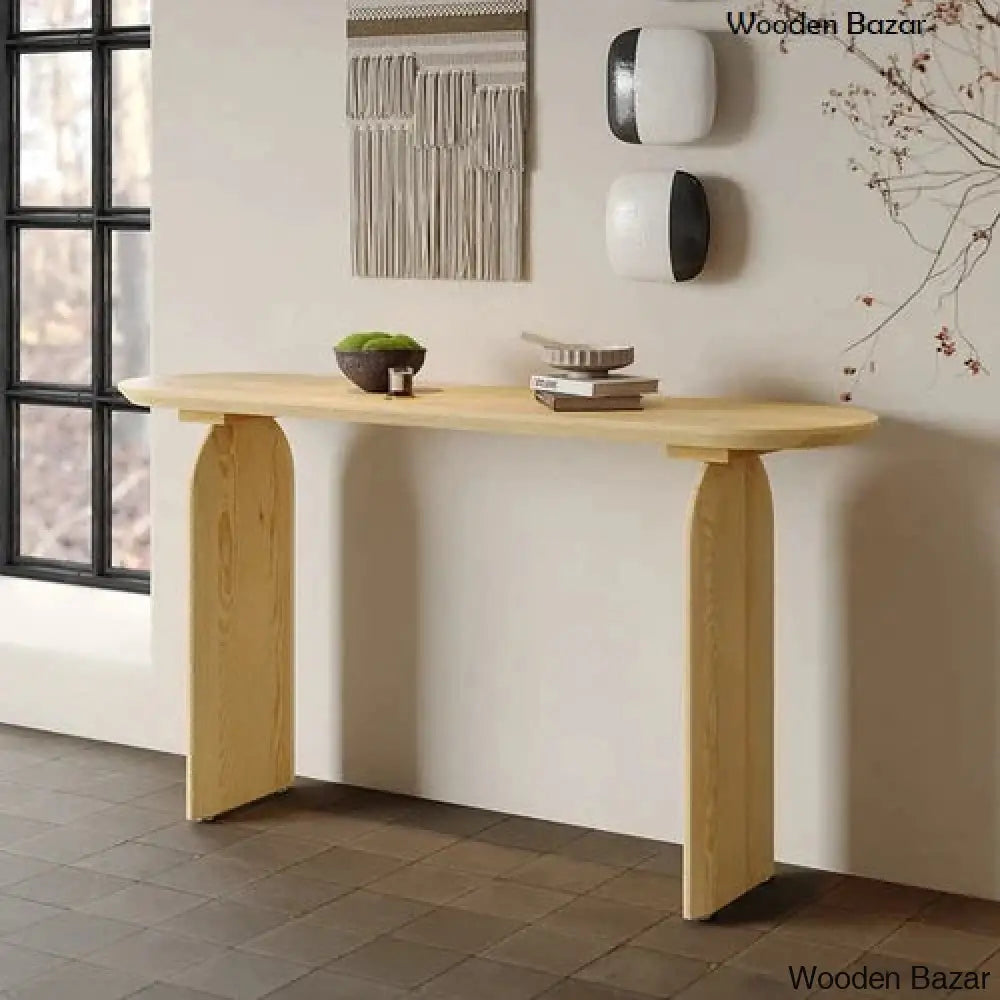 Wood Small Side Table - Console Table