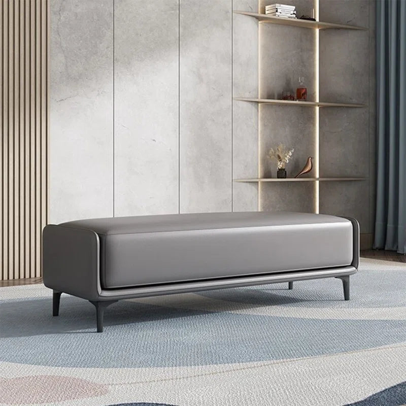 Nietheran Leather Bench - Wooden Bazar