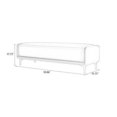 Nietheran Leather Bench - Wooden Bazar