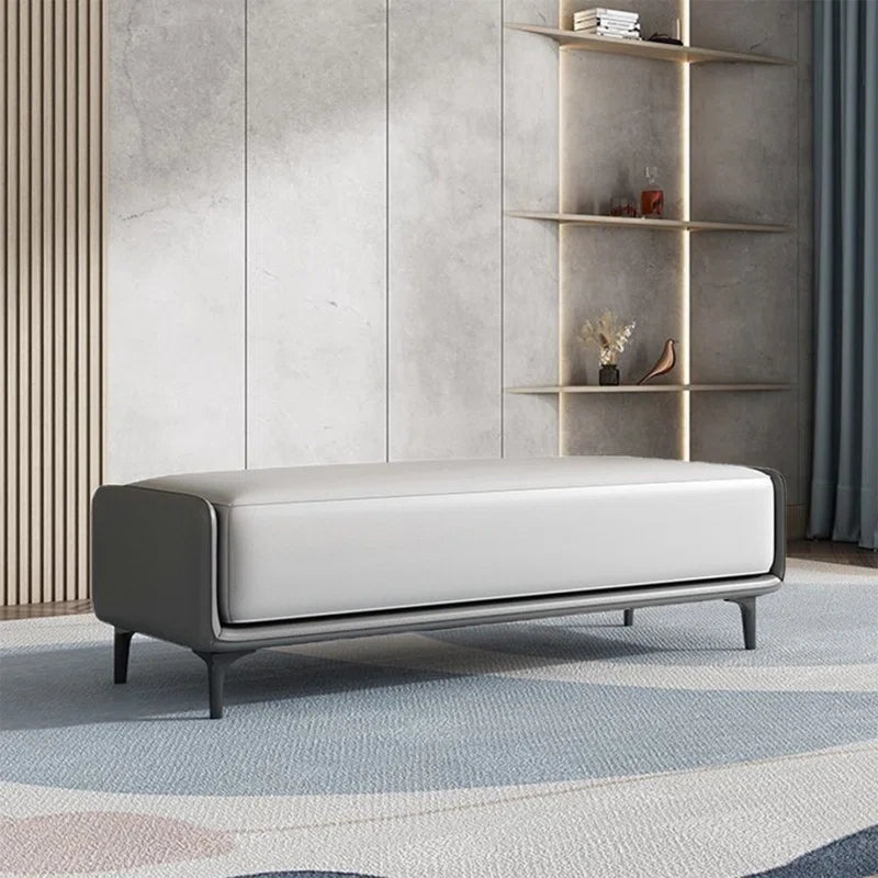 Nietheran Leather Bench - Wooden Bazar