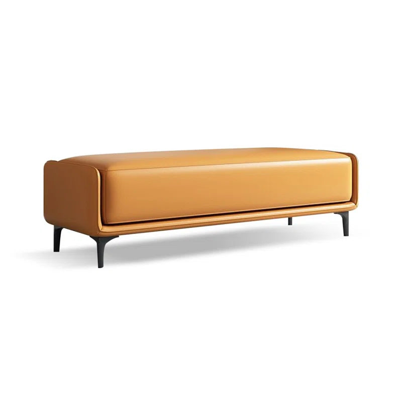 Nietheran Leather Bench - Wooden Bazar