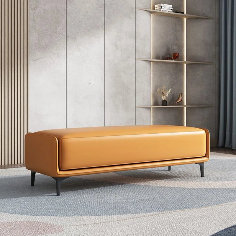 Nietheran Leather Bench - Wooden Bazar