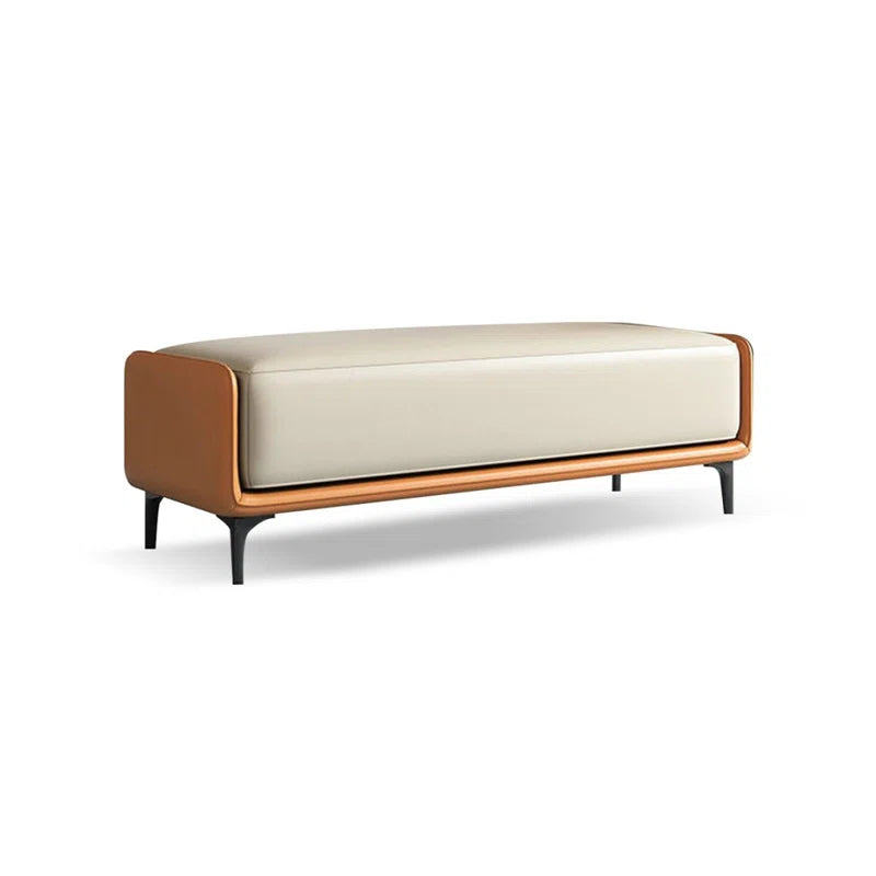 Nietheran Leather Bench - Wooden Bazar
