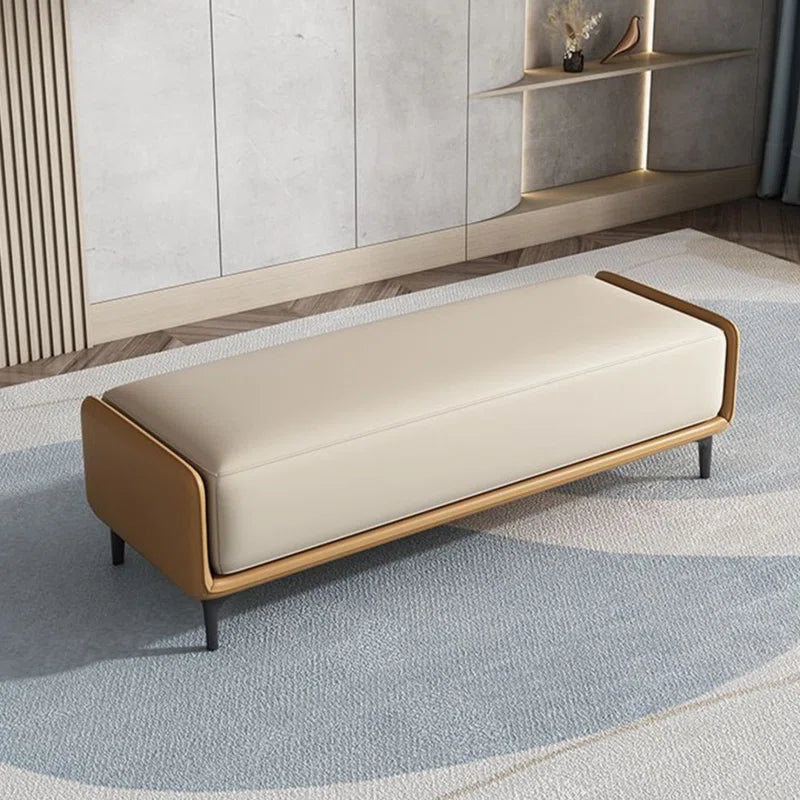 Nietheran Leather Bench - Wooden Bazar