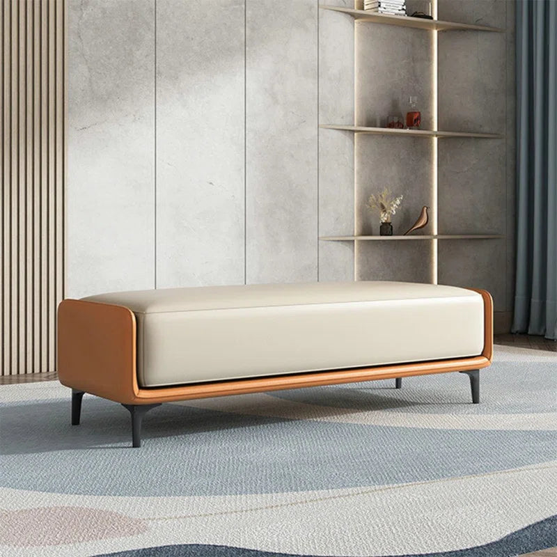 Nietheran Leather Bench - Wooden Bazar