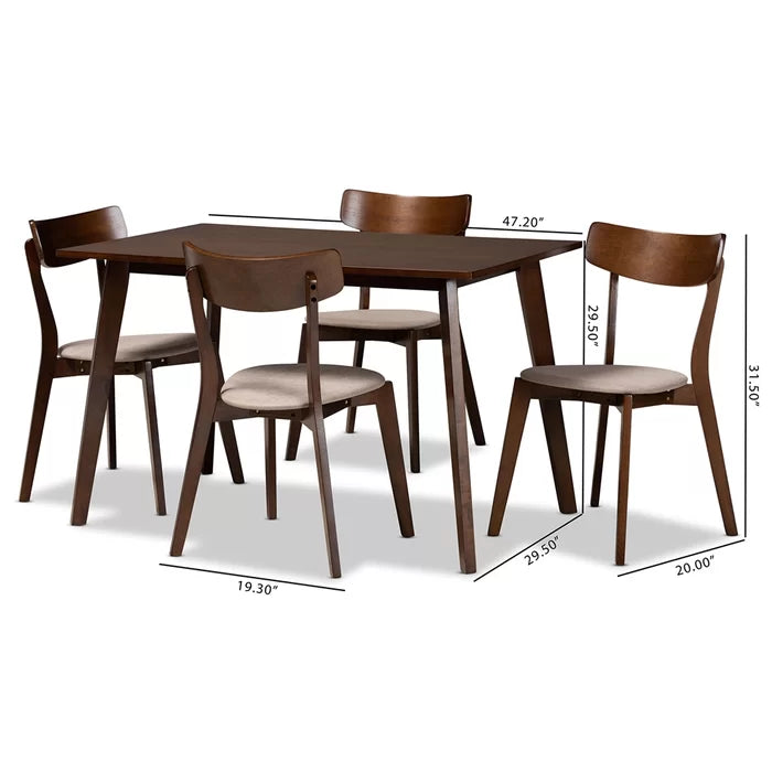 Haztrer Solid Wood Dining Set - Wooden Bazar