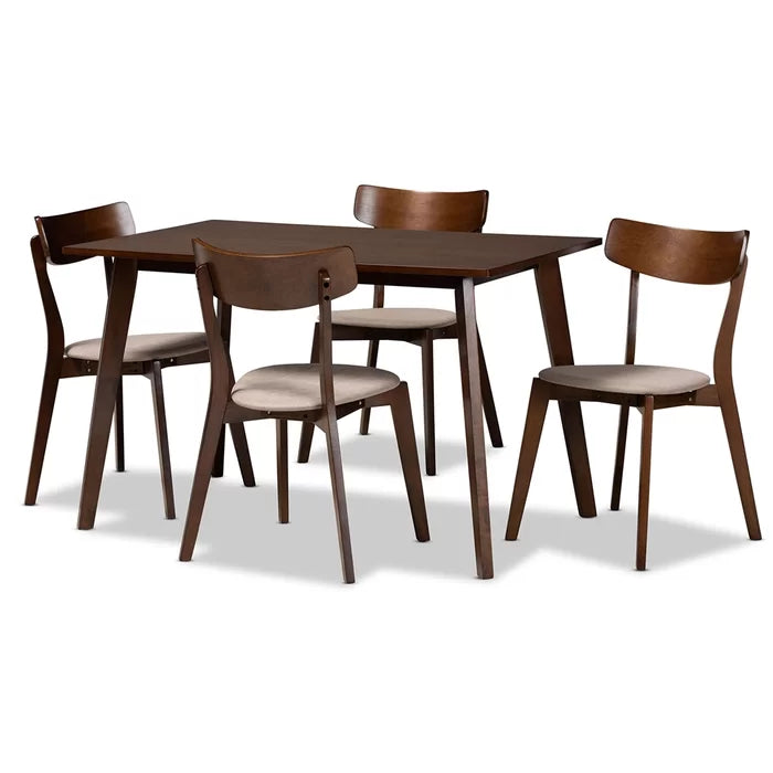 Haztrer Solid Wood Dining Set - Wooden Bazar