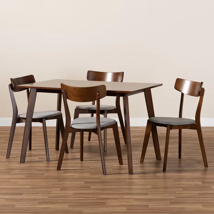 Haztrer Solid Wood Dining Set - Wooden Bazar