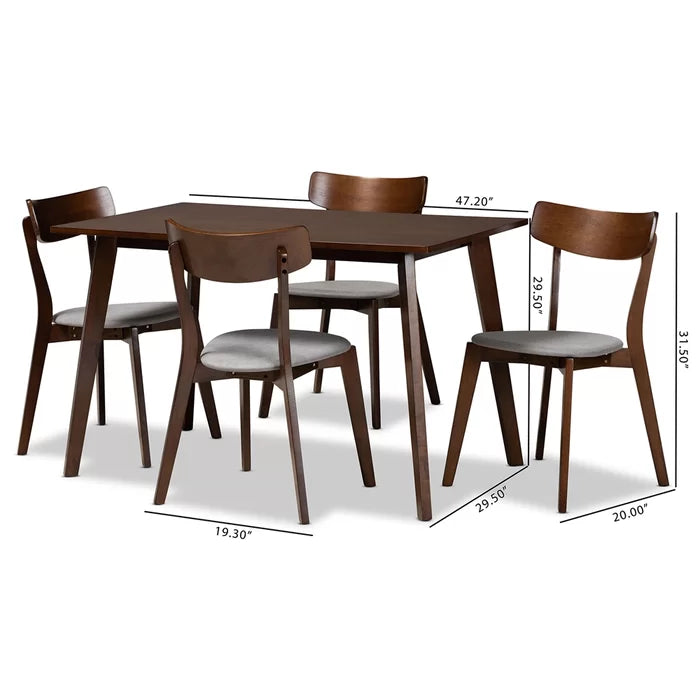 Haztrer Solid Wood Dining Set - Wooden Bazar