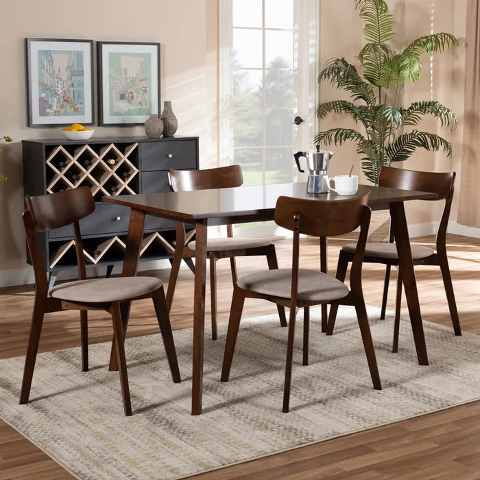 Haztrer Solid Wood Dining Set - Wooden Bazar