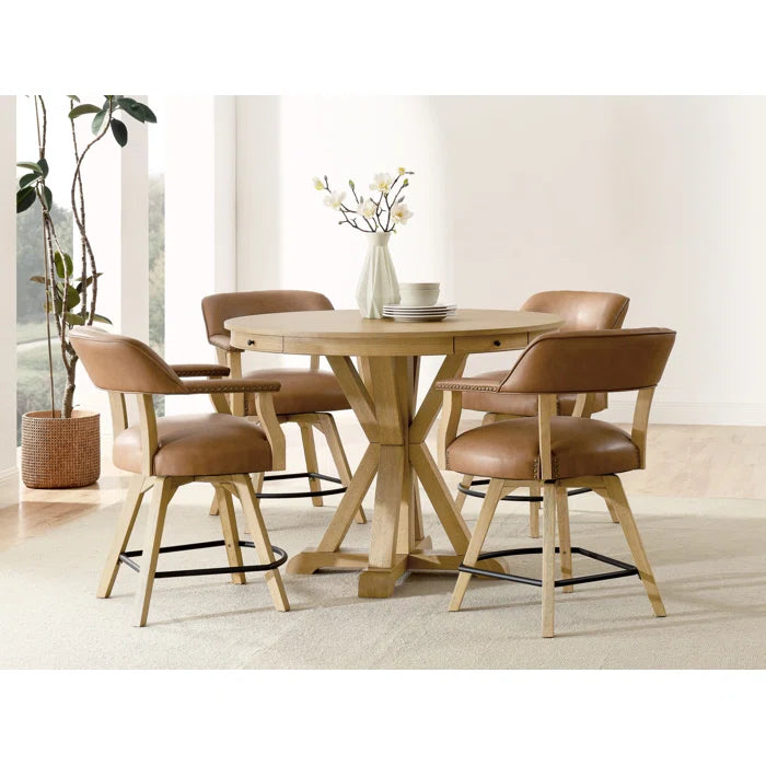 4 Seater Trestle Dining Set - Wooden Bazar