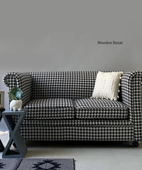 Linen 2 Seater trendy Sofa design - Wooden Bazar
