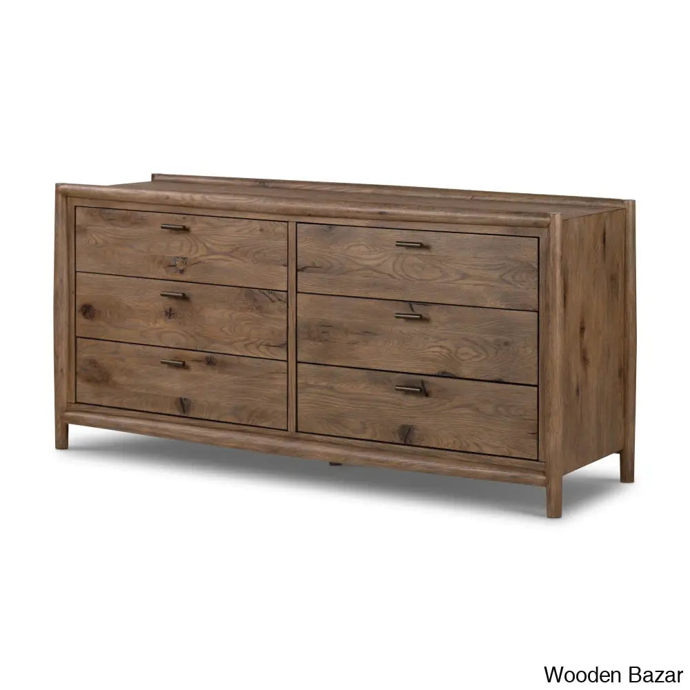 6 Chest Of Drawers In Soild Wood Classic Design With Spacious Functional Storage