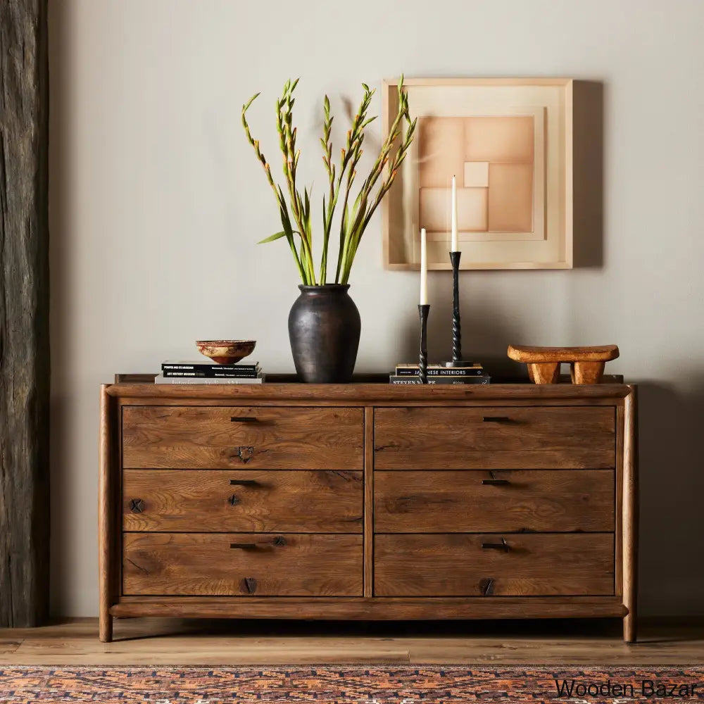 6 Chest Of Drawers In Soild Wood Classic Design With Spacious Functional Storage