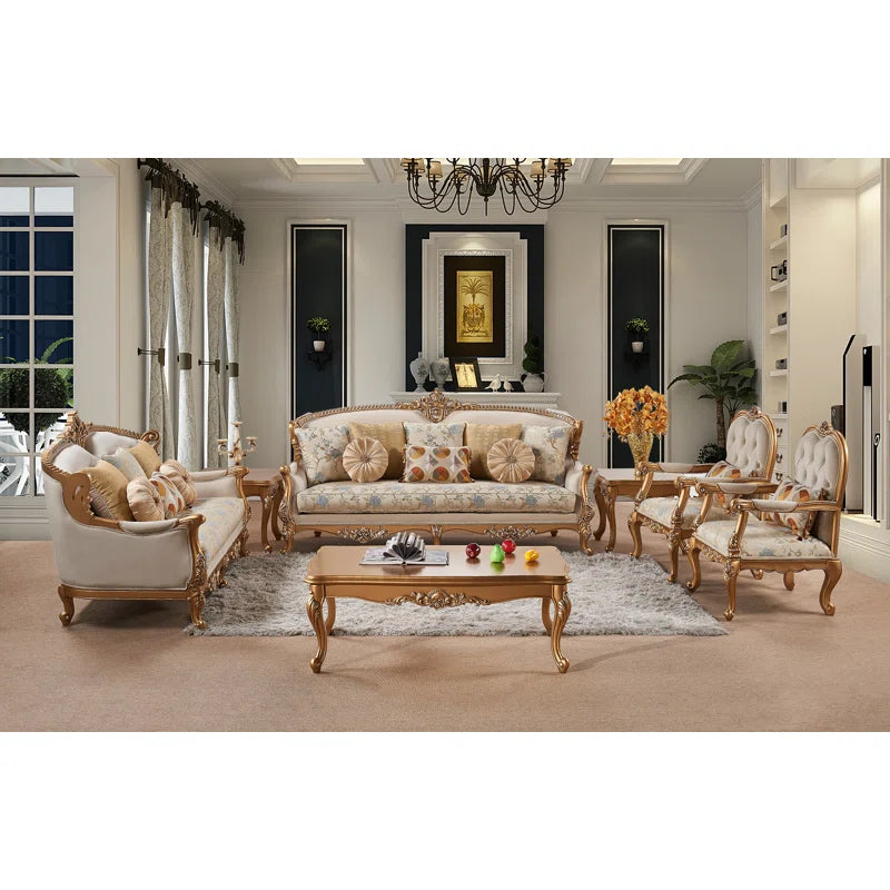 6 - Piece Living Room Set Luxury Sofa Set