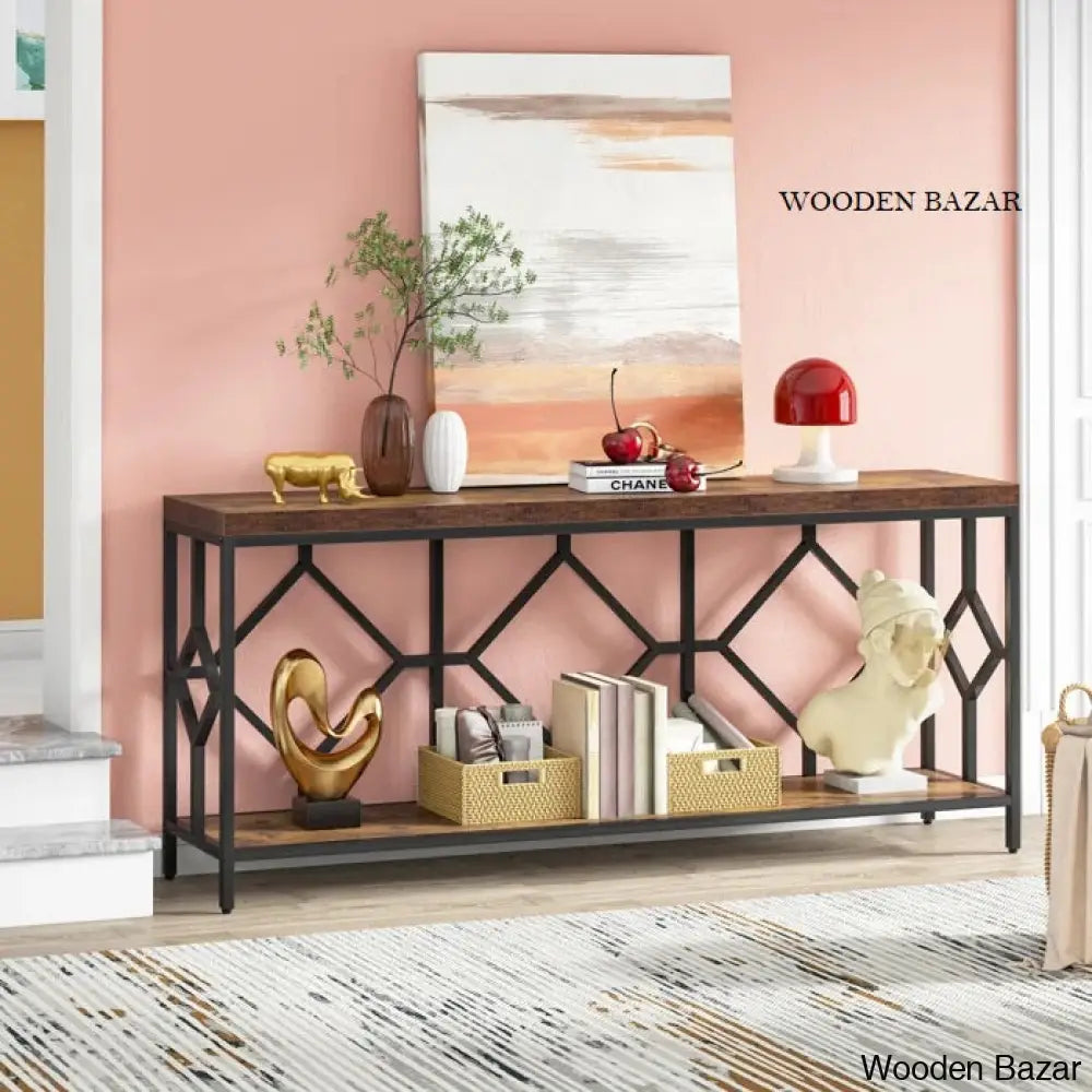 Wood End Tables for Living Room - Console Table