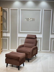 Adjustable Accent Lounge Recliner Chair with Storage Ottoman