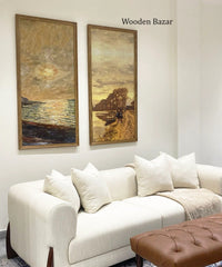 Elegant Linen Off White Couch - Wooden Bazar