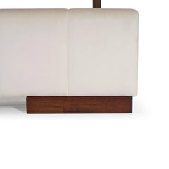 Buy Upholstered King/Queen Size Bed Online in Ivory Color - Wooden Bazar