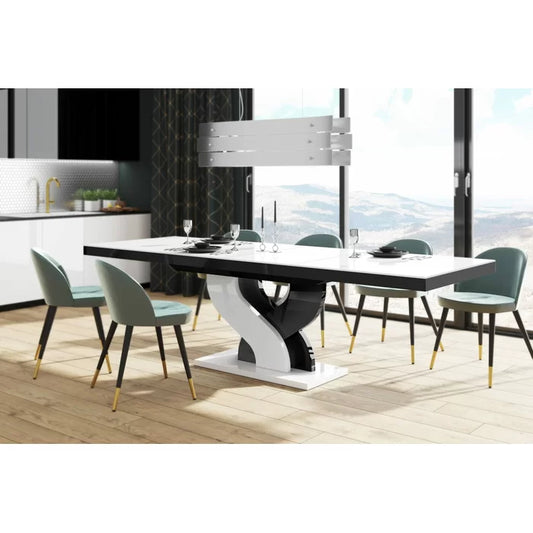 Torent New 6 Seater Extendable Pedestal Dining Set - Wooden Bazar