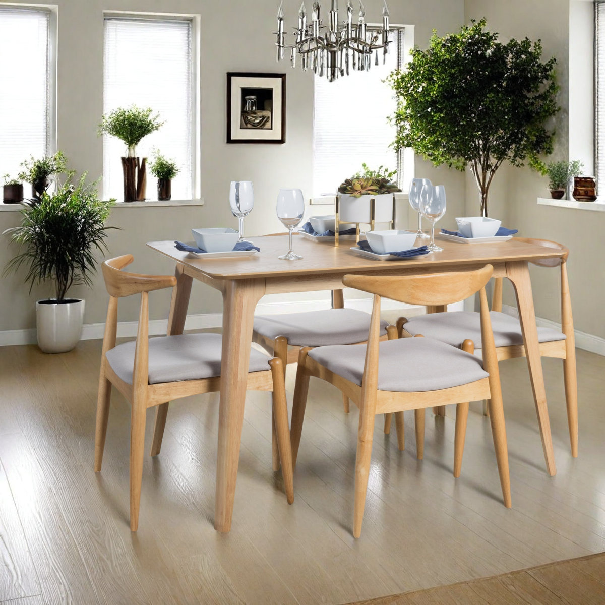 Aubray Solid Wood Dining Set