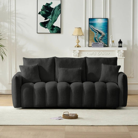Gaang premium teddy velvet oversized cushioned 3-seater sofa