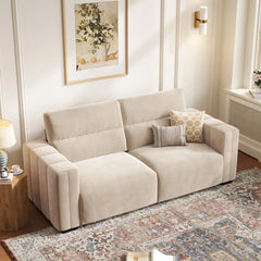 Hikky Deep Seat 2 Seater Sofa with Wooden Frame - Wooden Bazar