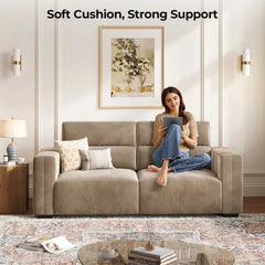 Hikky Deep Seat 2 Seater Sofa with Wooden Frame - Wooden Bazar