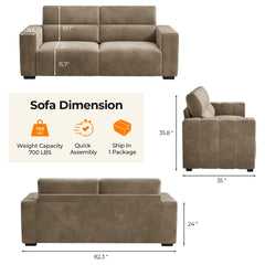 Hikky Deep Seat 2 Seater Sofa with Wooden Frame - Wooden Bazar