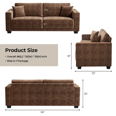 Oversized 2-Seater Sofa with Extra Deep Seats for Living Room
