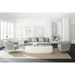 Curved Arm Upholstered Sofa – Chic Accent for Your Home Decor