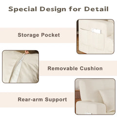 Corduroy Sofa with 3 Seats No Tool Assembly Solid Wood Frame and Solid Wood Legs