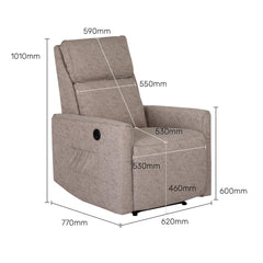 1 seater Recliner Sofa with USB for Premium Comfort and Modern Convenience