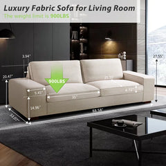 Luxury Modern Upholstered Sofa For Living Room, Couches With Solid Wood Frame