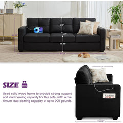 Sinsix Modern 3 Seater Sofa - Wooden Bazar