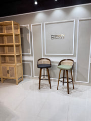 Leeanaz Swivel Faux Leather Counter & Bar Stools - Wooden bazar