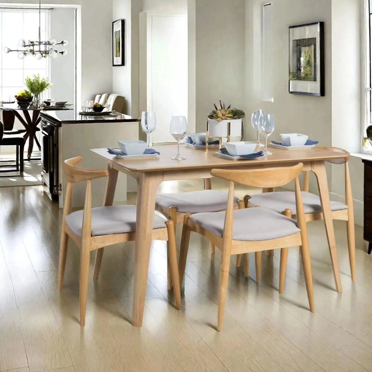 Aubray Solid Wood Dining Set