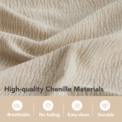 Divaag Upholstered Modern Curved Chenille Sofa with Unique Wood Legs