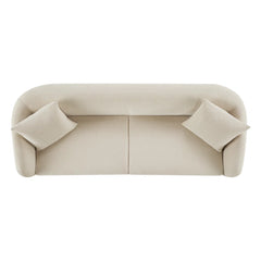 Divaag Upholstered Modern Curved Chenille Sofa with Unique Wood Legs